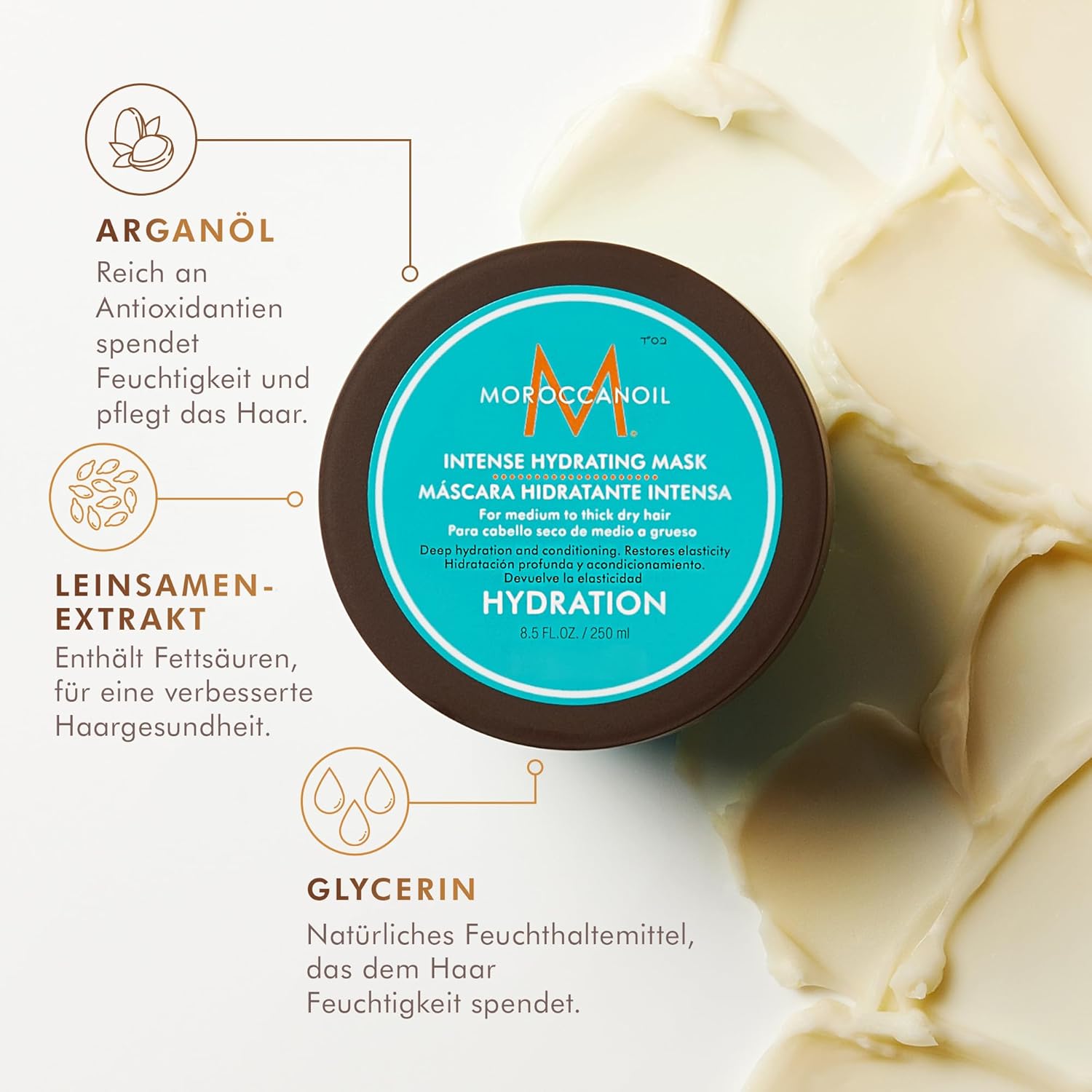 Moroccanoil - Masque Hydratant Intensif - soin cheveux secs - hydratation intense