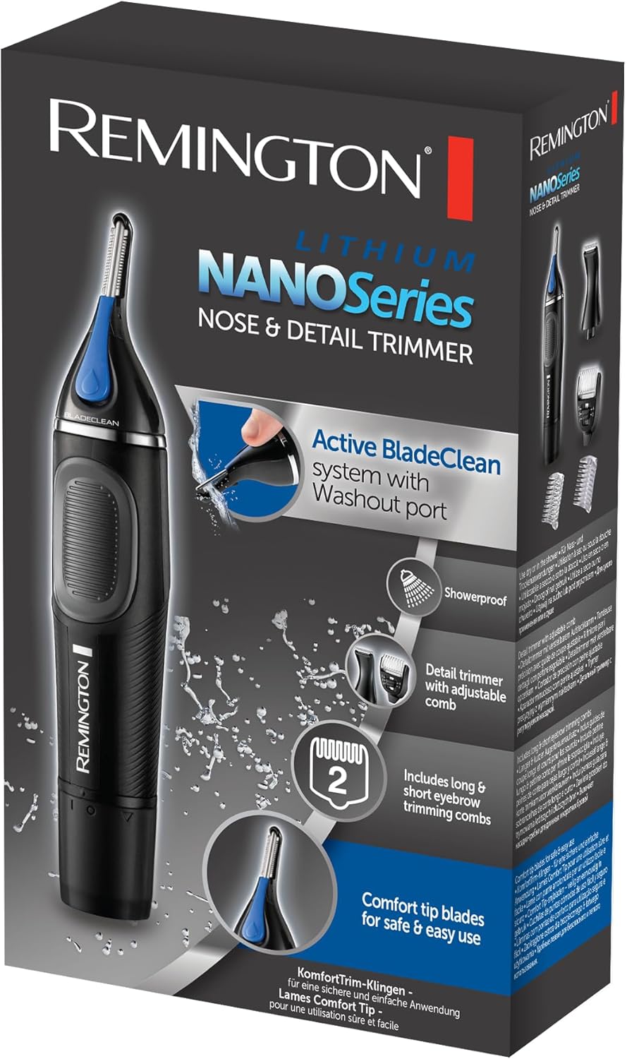 Remington - Tondeuse nez Nano Series - lithium, antimicrobien, multifonction, NE3870