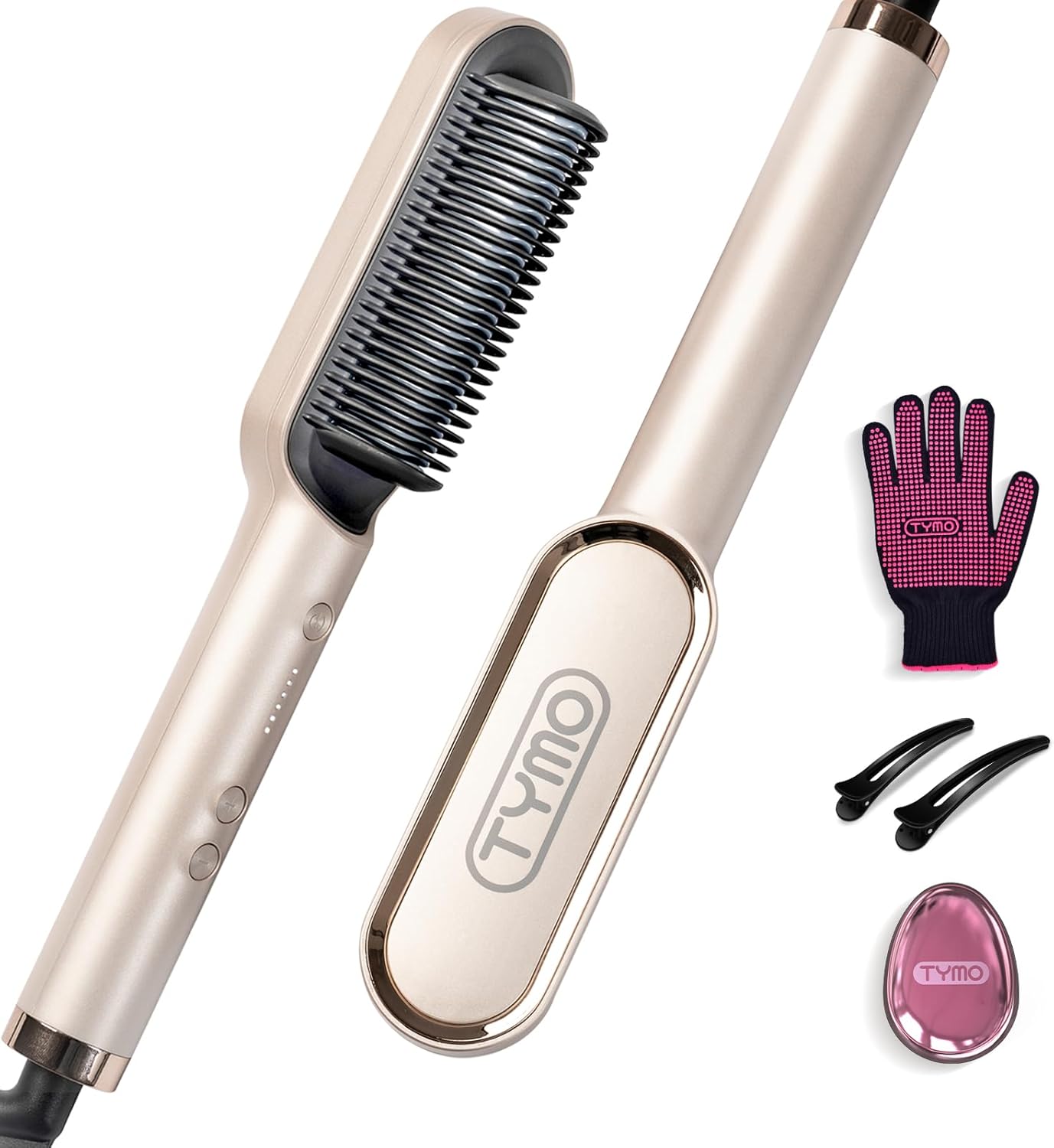 TYMO - Ring - Brosse lissante, 5 températures, anti-brûlure, or