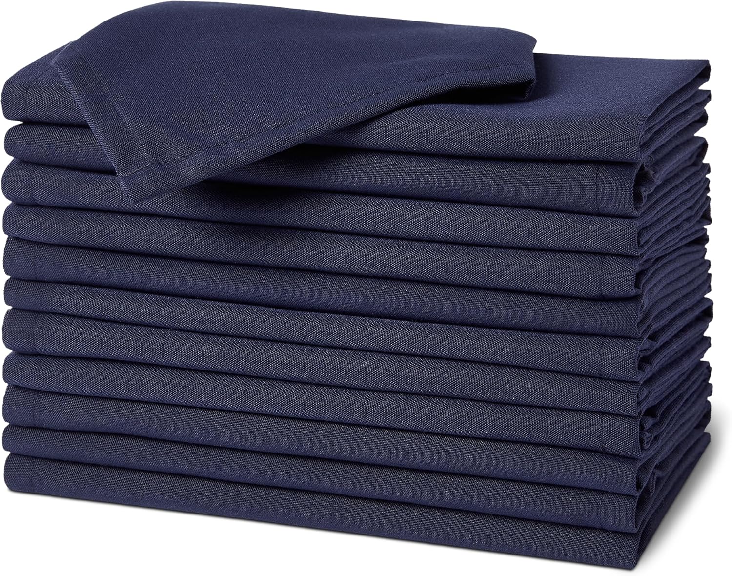 melyano Basics - serviettes tissu - 43x43 cm - réutilisables, antitaches, infroissables, lot de 12, bleu