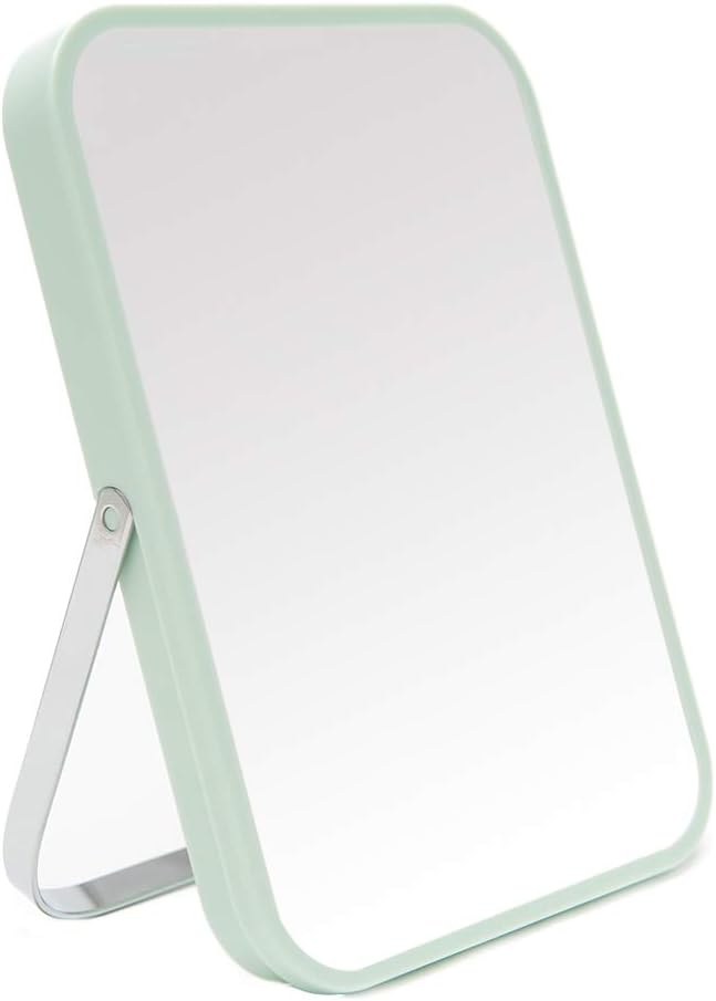 YEAKE - miroir de maquillage portable - 20,3 cm - pliable, support métal, réglable 90°