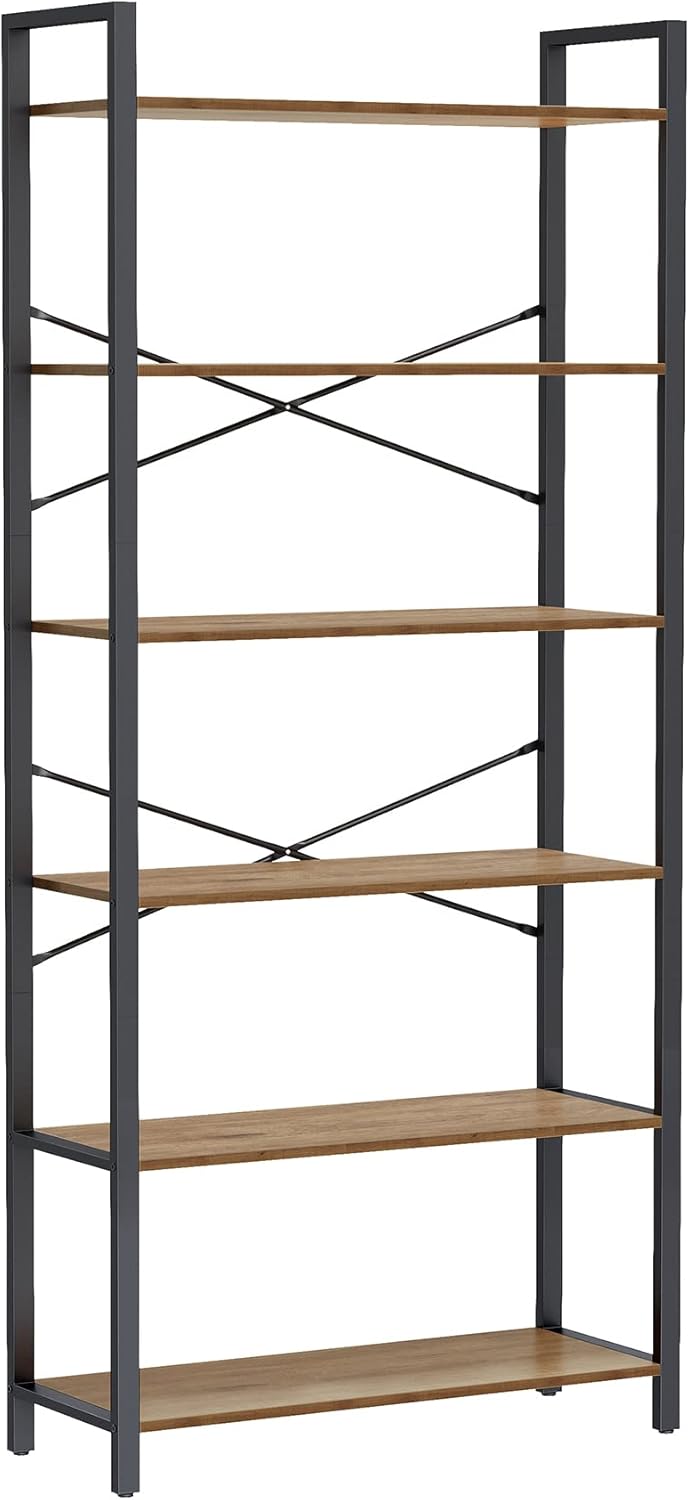 VASAGLE - étagère industrielle 6 niveaux - 30x80x186 cm - rangement robuste LLS082B48