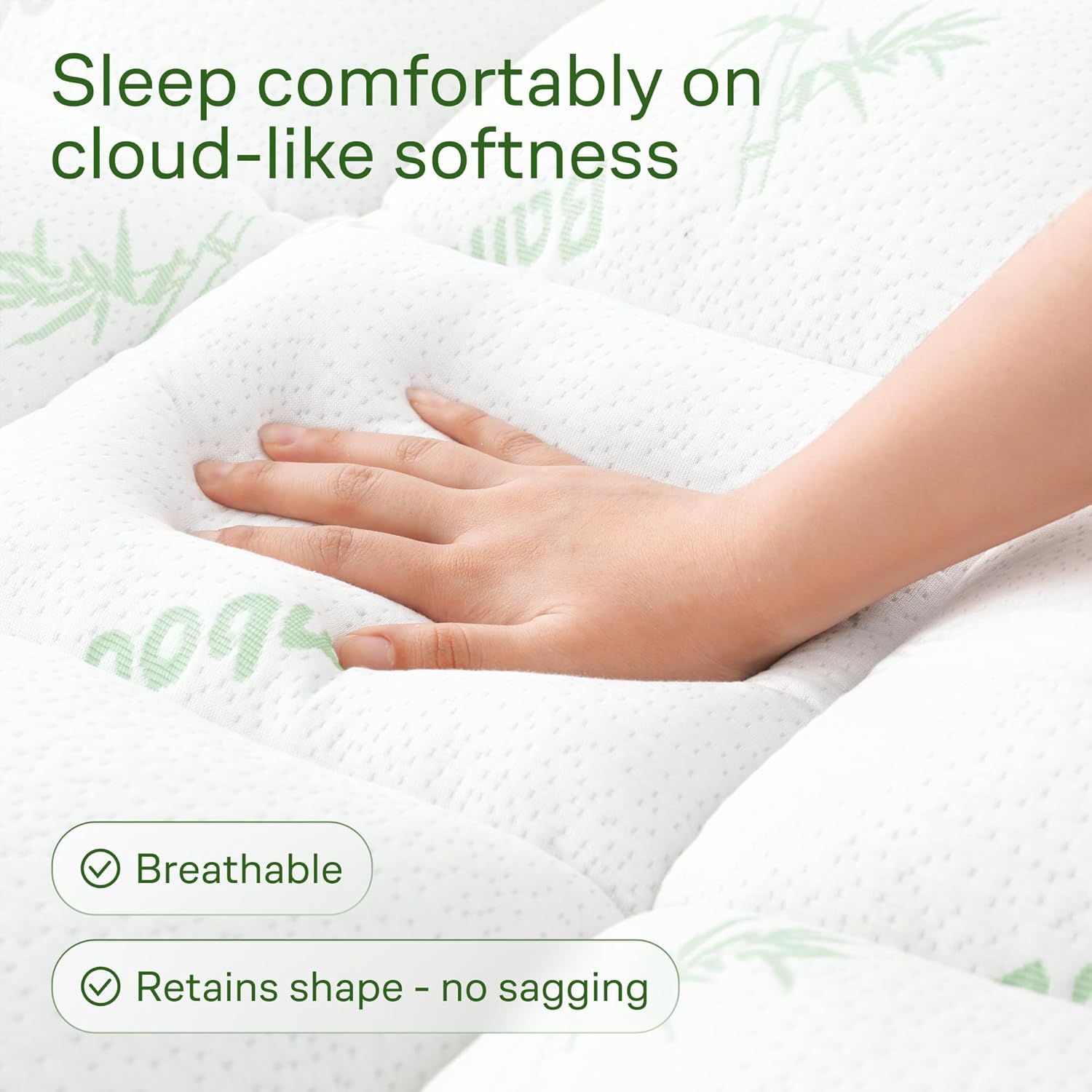 Niagara - Surmatelas bambou 152x203 cm - respirant, rafraîchissant, poches profondes