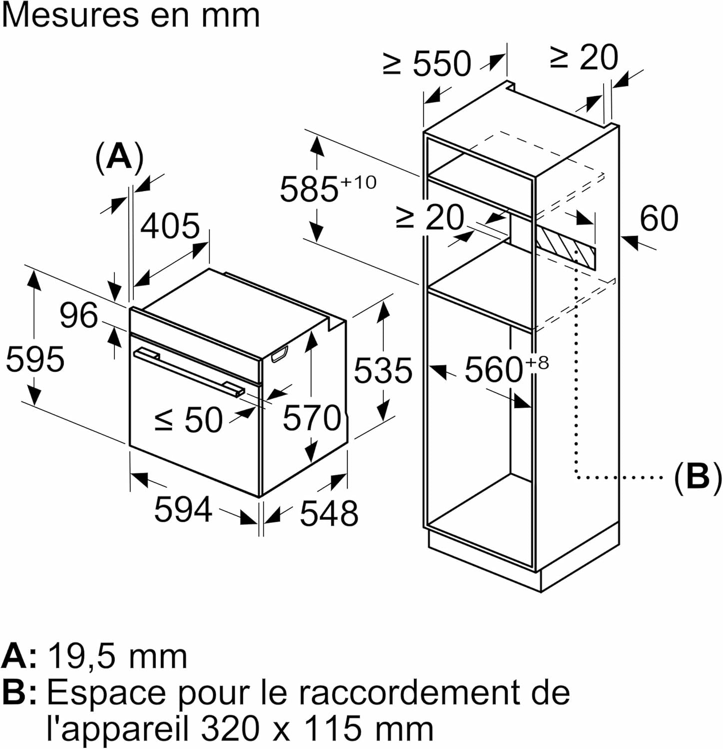 Bosch - Four encastrable Série 6 inox, multifonction, 60 cm - HBG579BS3F