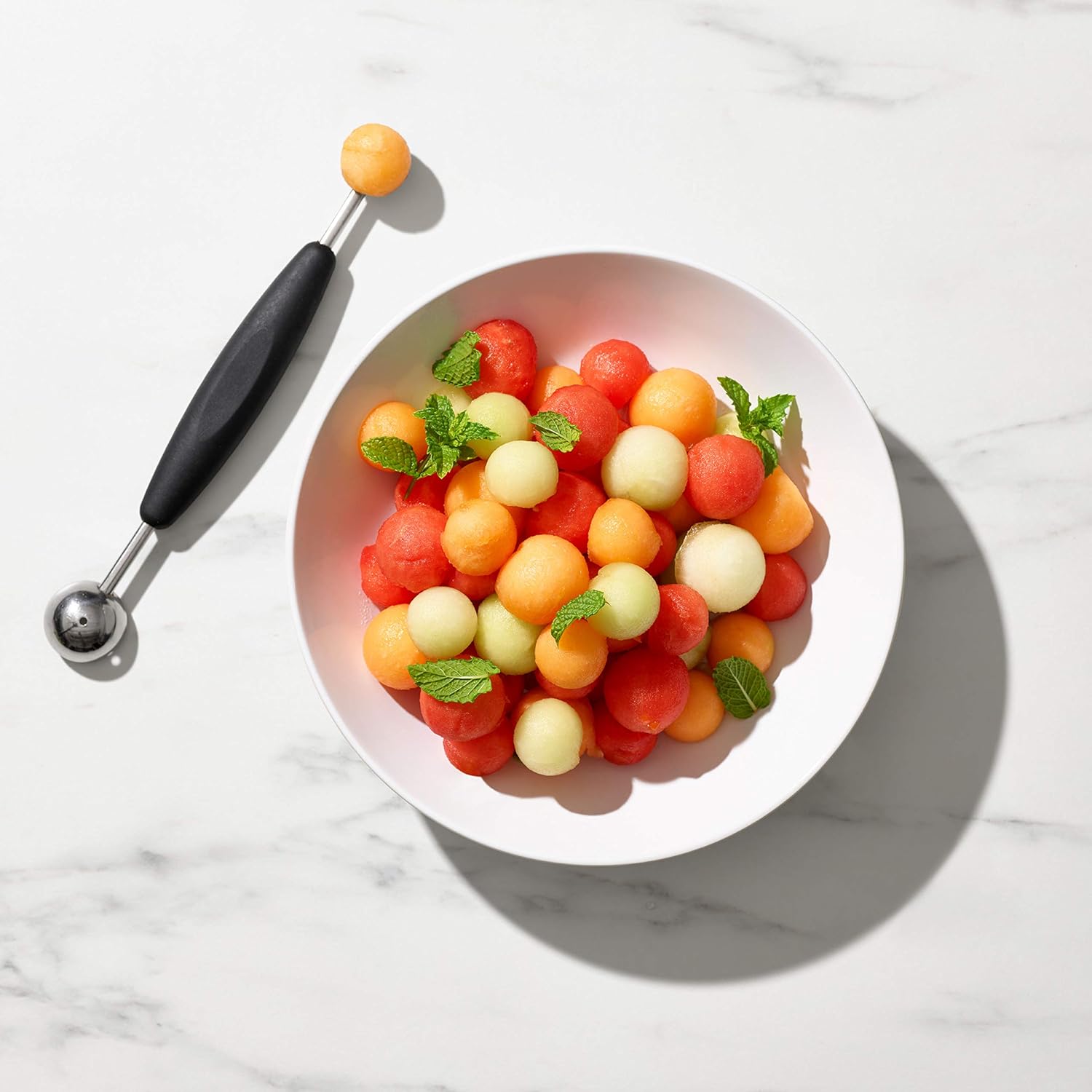 OXO - Good Grips - double cuillère inox - 2 tailles, manche ergonomique