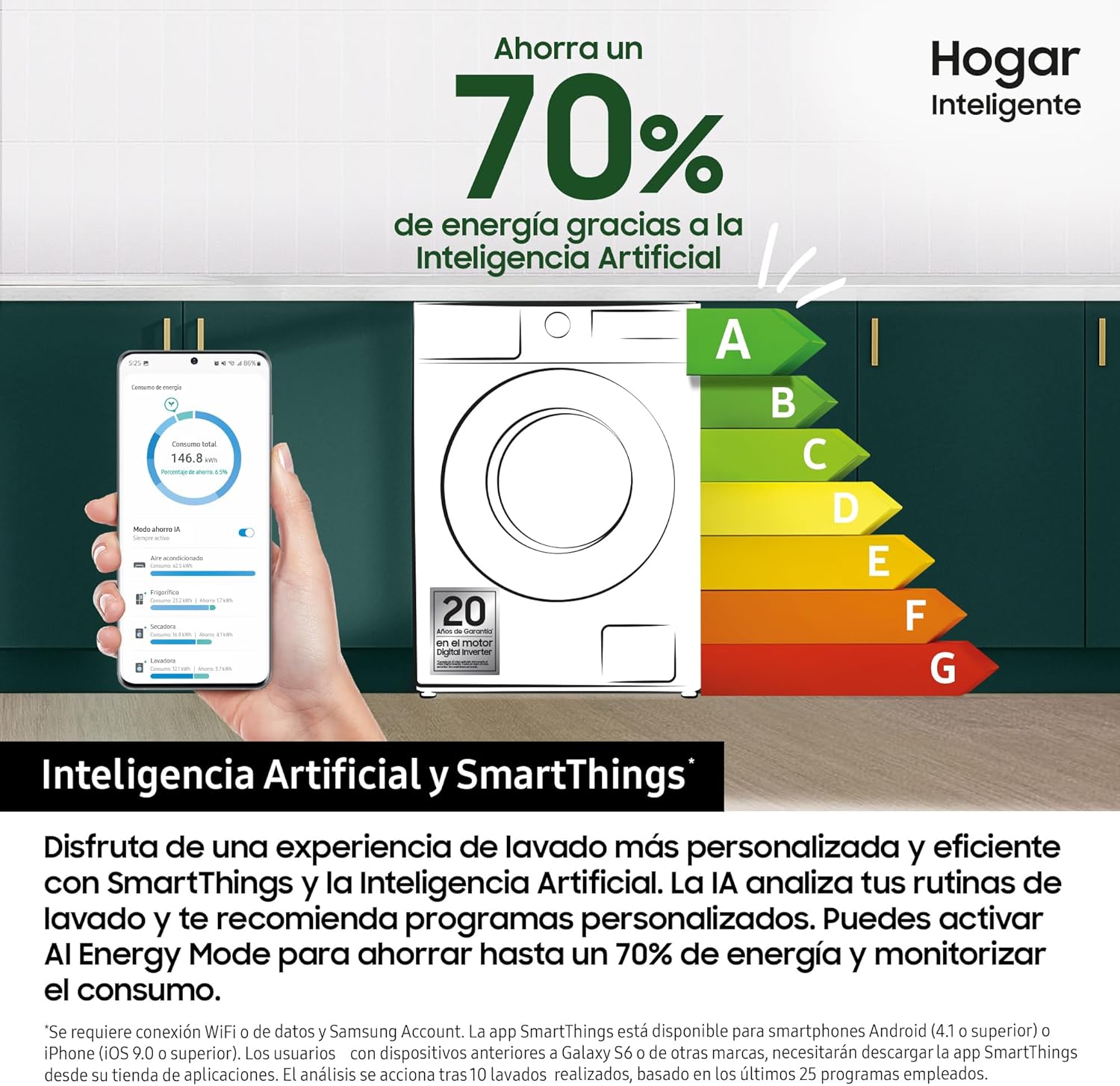 Samsung - Série WW - 11 kg, 1400 tr/min, blanc, WW11DB7B94GEU3