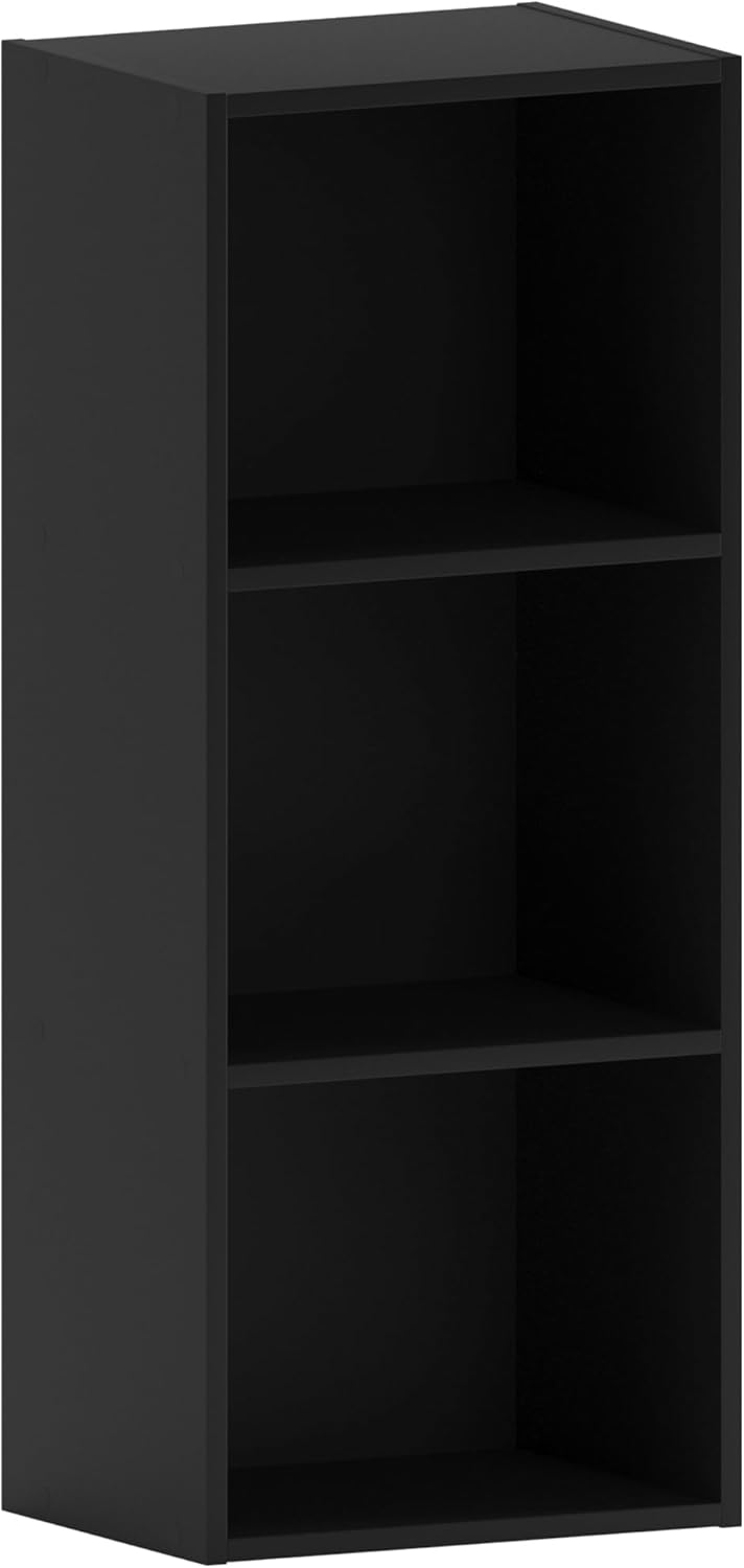 Vida Designs - Oxford série - 80x32x24cm - Bibliothèque 3 niveaux moderne, rangement compact noir