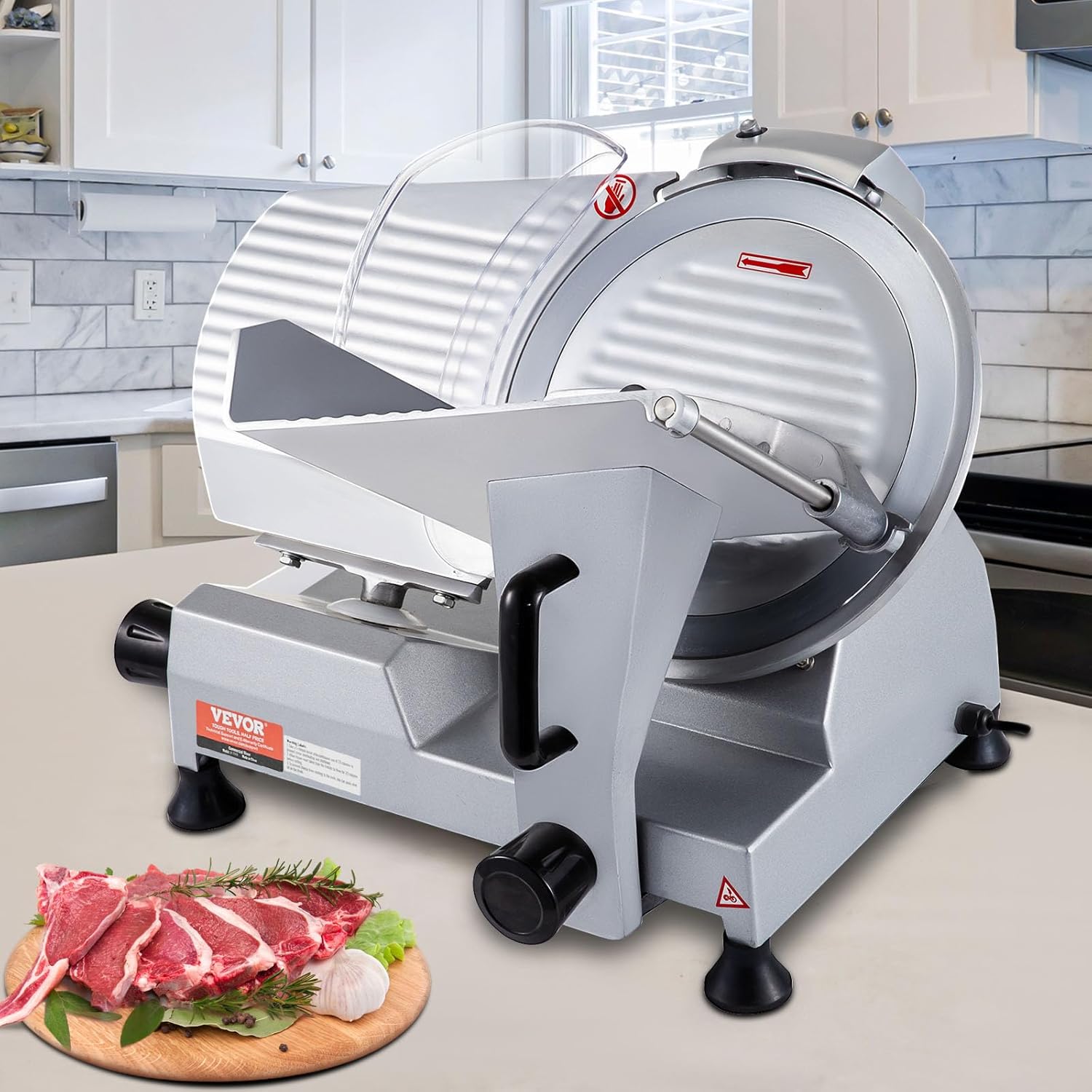 VEVOR - trancheuse électrique 300 mm, 320W, inox, charcuterie, tranche épaisse