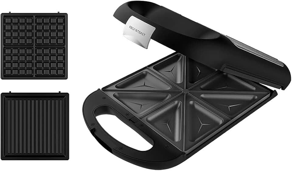 Cecotec - Rock'nToast Family - 4 sandwichs - 3 plaques, 1500W, inox