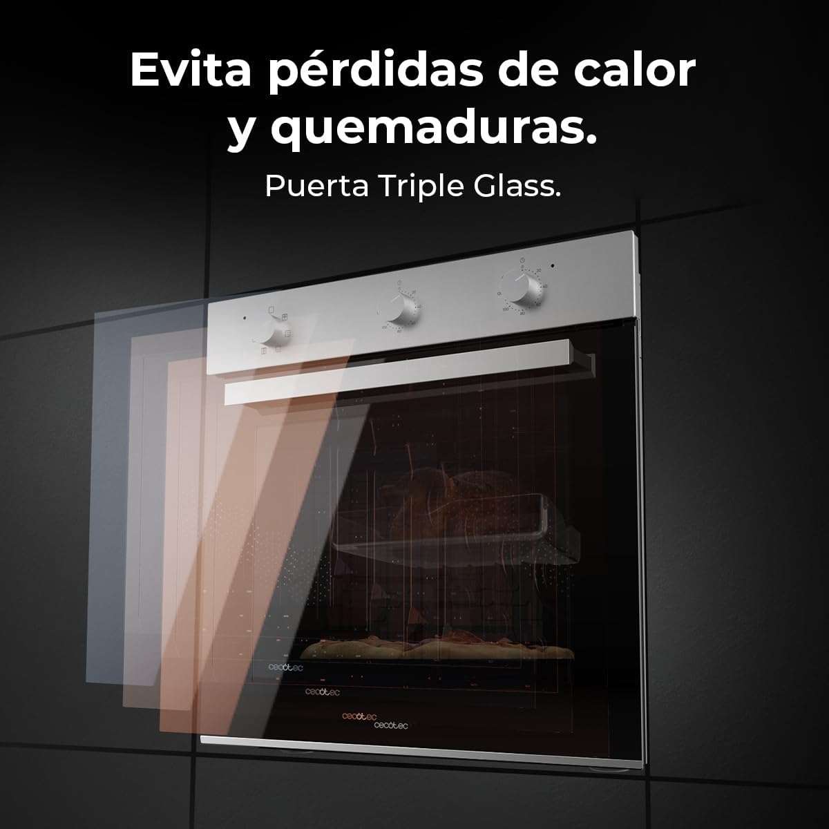 Cecotec - Four encastrable multifonctions, 70L, 6 modes, 2800W, classe A, M236000
