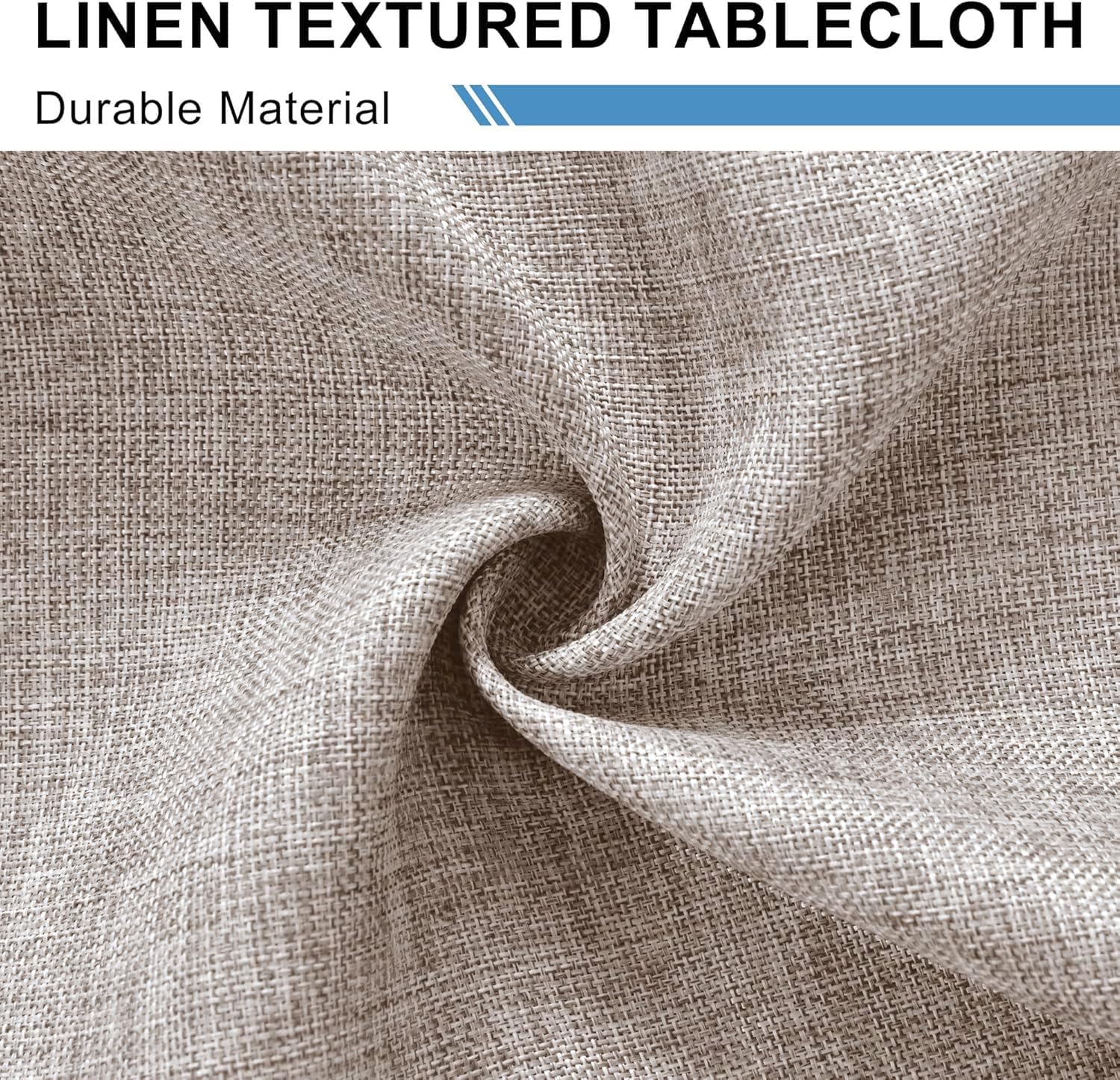 DWCN - nappe ronde effet lin 160 cm - imperméable lavable facile