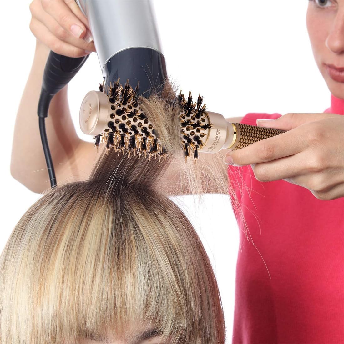 Brosse à cheveux - ronde sanglier ionique - antistatique, séchage, lissage