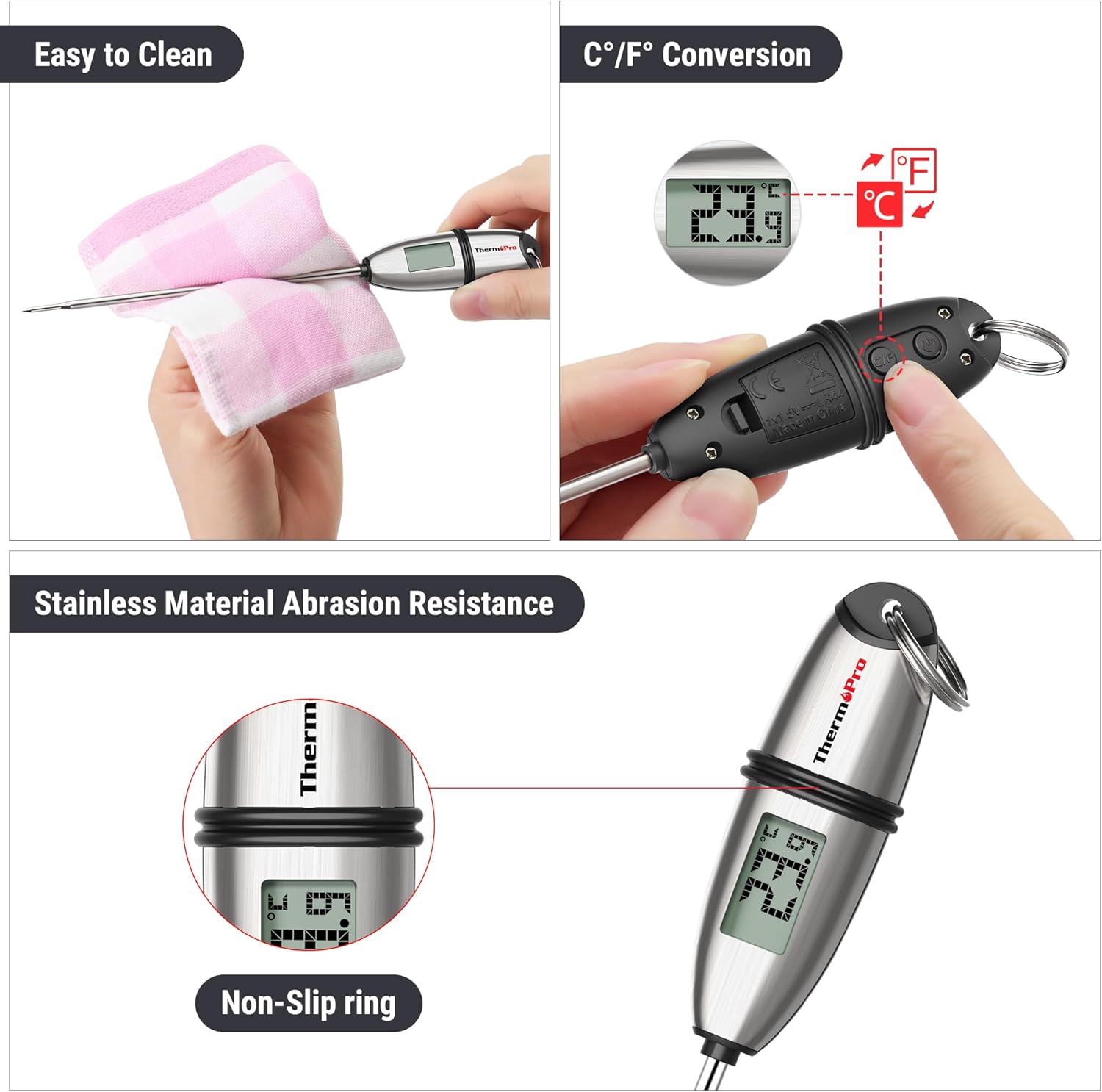 ThermoPro - TP02S-2 - sonde longue, lecture 5s, thermomètre cuisine TP02S-2