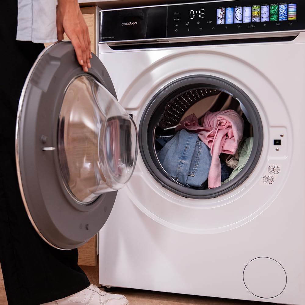 Cecotec - lave-linge frontale - capacité 8 kg - 15 programmes - 60x60x85 cm