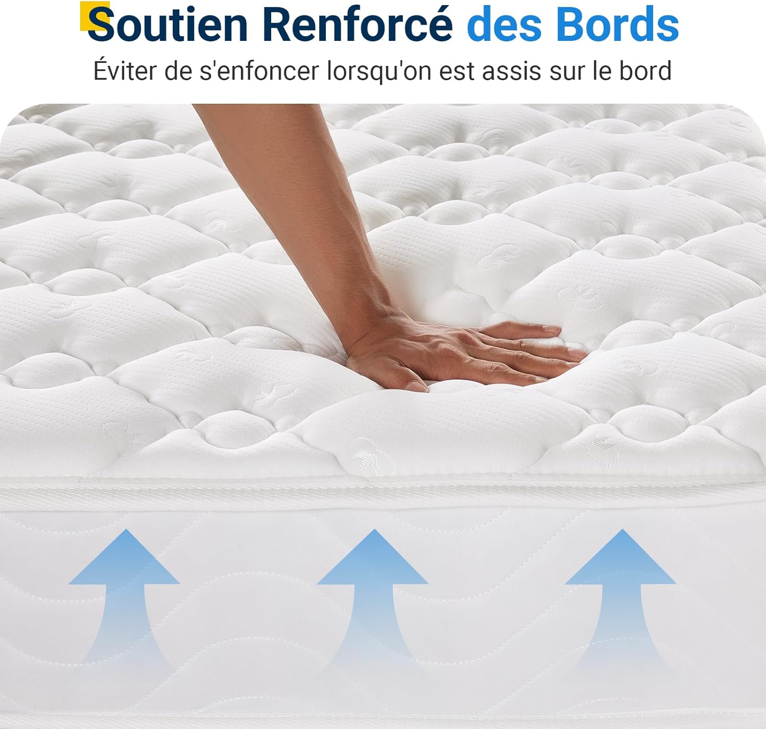 Avenco - matelas à ressorts ensachés - 160x200 - mousse confort, isolation mouvements, CertiPUR-US/Oeko-TEX
