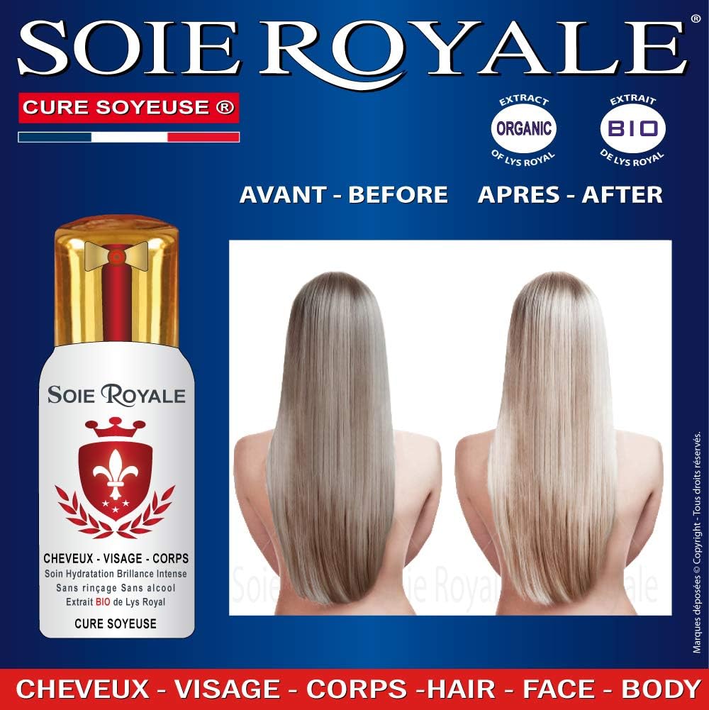 Coffret soins BIO - sérum 66ml, shampoing 125ml - hydratant, brillance, fleur de lys, coco, acide hyaluronique, certifié