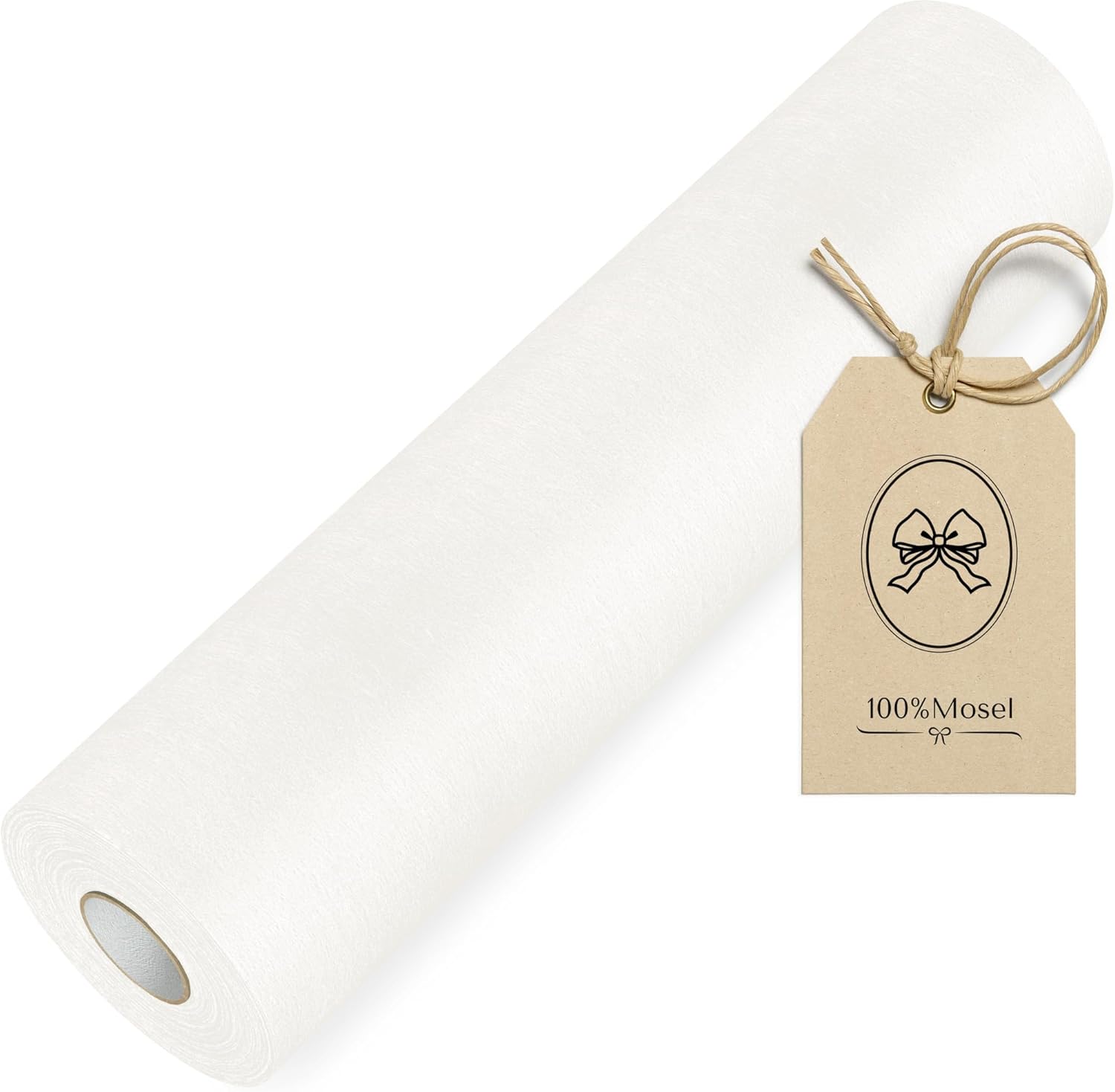 100%Mosel - chemin de table décoratif - 30x2500cm - tissu non tissé élégant, crème