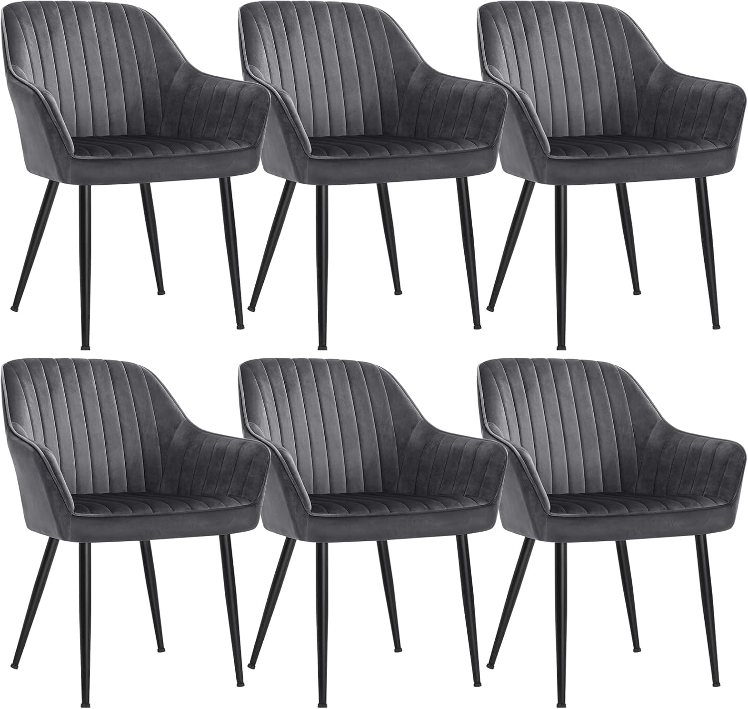 SONGMICS - chaise salle à manger - velours, accoudoirs, charge 120kg, pieds métal - LDC087G01-6