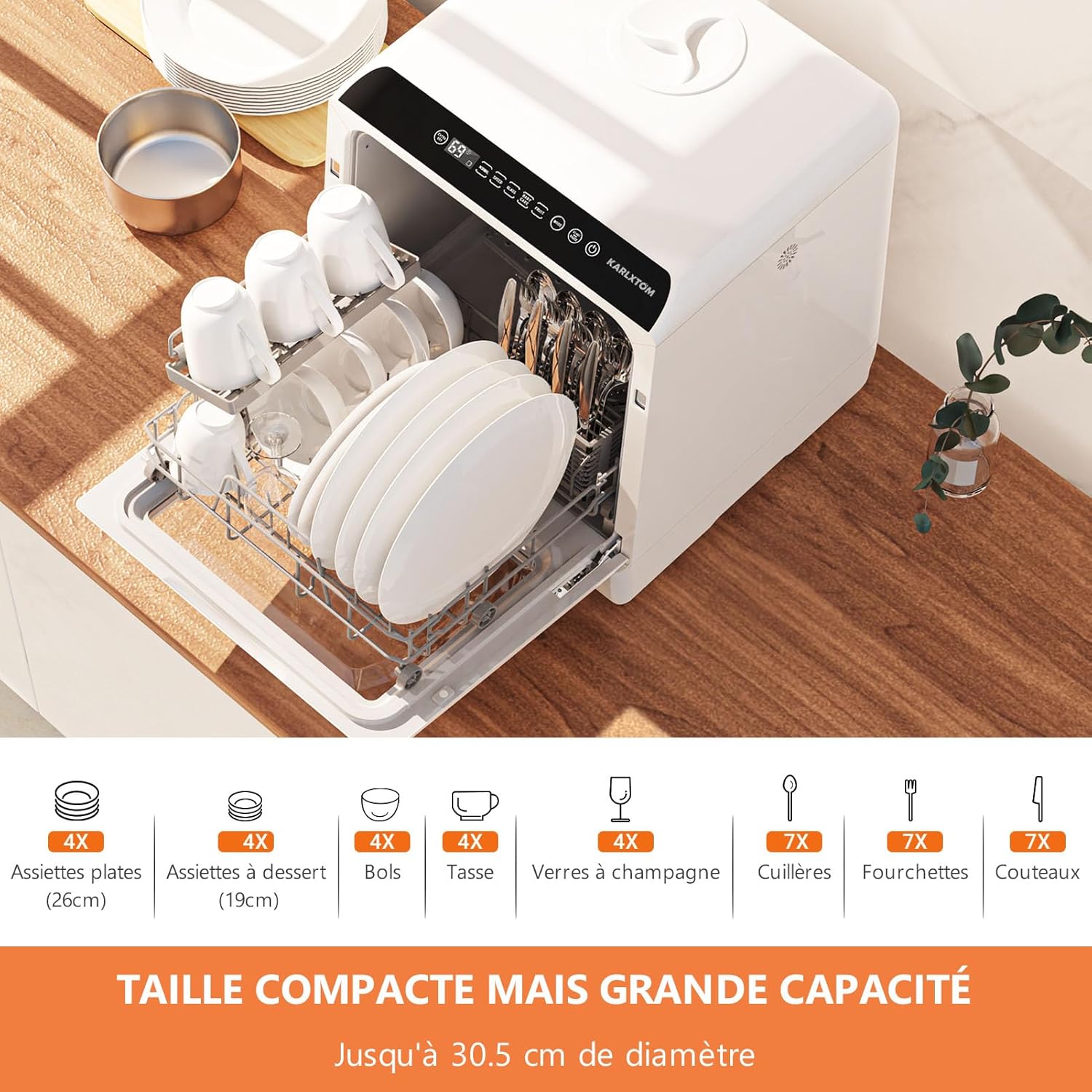 Karlxtom - 45 cm, 6 programmes, LED