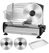 YASHE Trancheuse Électrique Avec Moteur DC Silencieux, Trancheuse À Jambon 200W, Lames En Acier I...