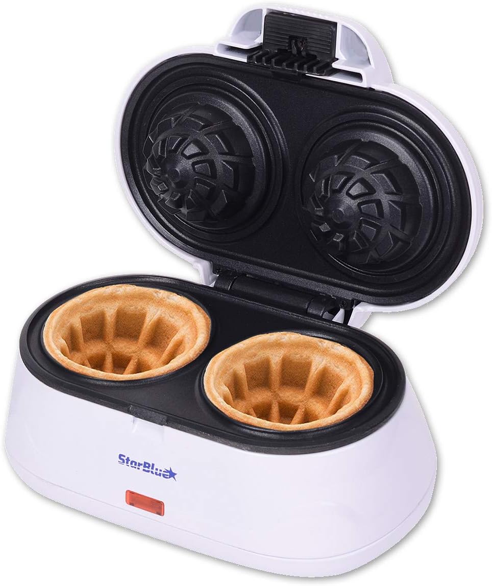 StarBlue - Double Gaufrier - 1200W, 220-240V, gaufres coupelle, prise UK/EU