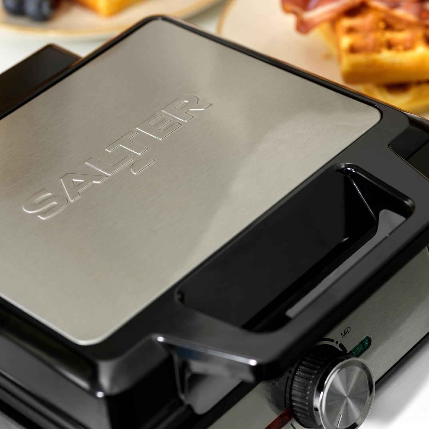 Salter - Machine à Gaufres, plaques antiadhésives, 1600W, température réglable