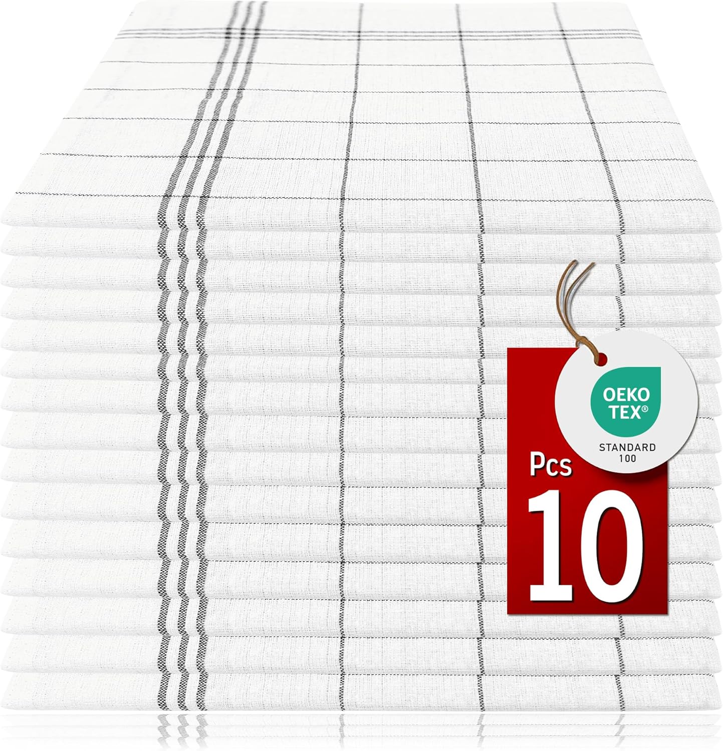 Pataya - torchons cuisine série lot de 10 - 50x70 cm - coton, Oeko-TEX, super absorbant