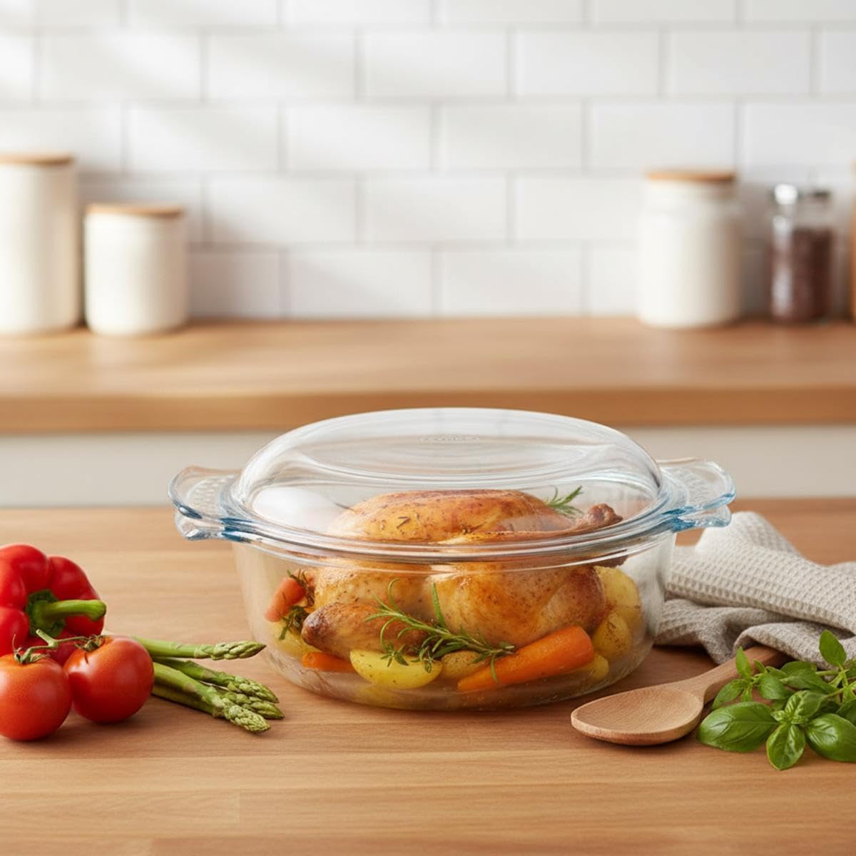 Pyrex - Cocotte Ronde série 118A000 - 4,9L verre résistant 118A000