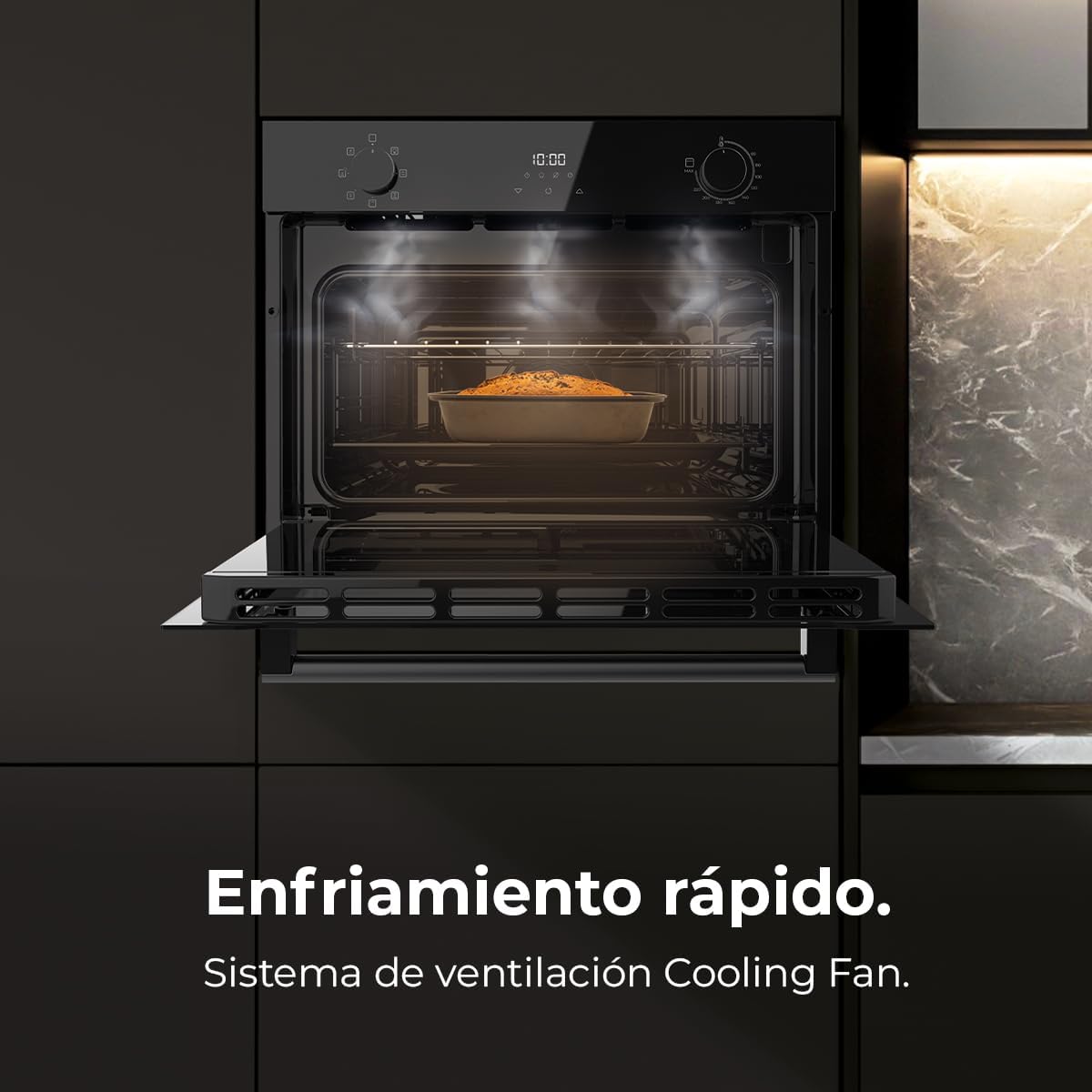 Cecotec - Four encastrable Bolero série Hexa, 53L, 2600W, 7 fonctions, nettoyage facile, M224500