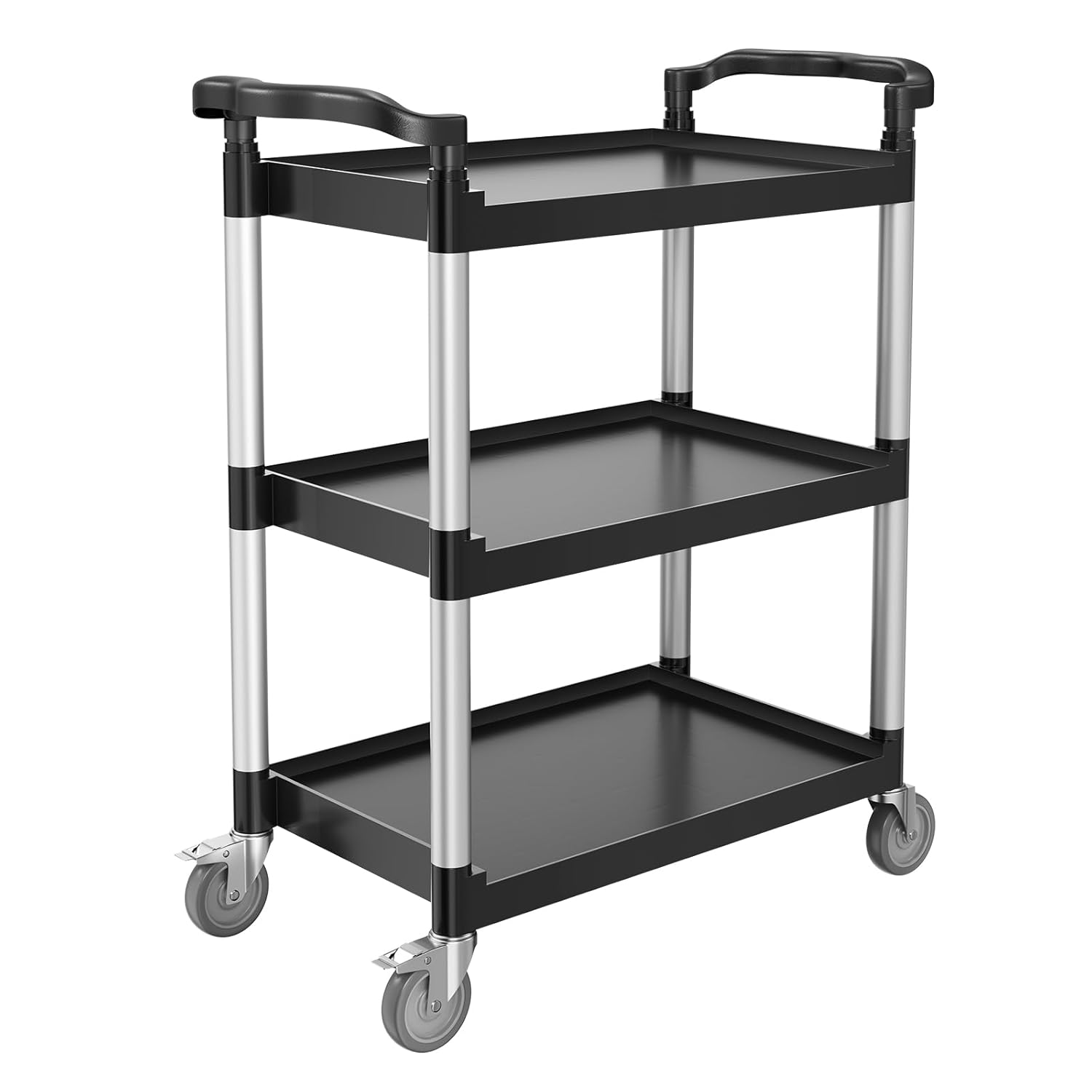 VEVOR - Chariot de service à 3 niveaux, 880x410x990mm, roulettes pivotantes