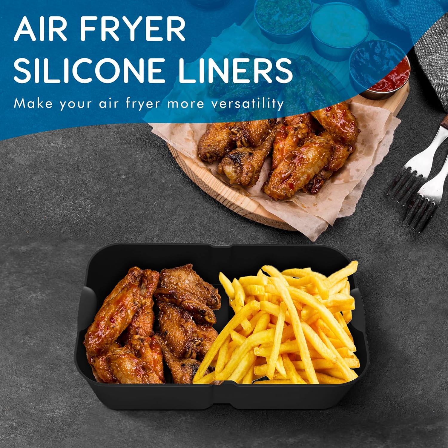 Moule silicone - pour friteuse à air - 10,4L, 10L - compatible Ninja/COSORI - AF500EU