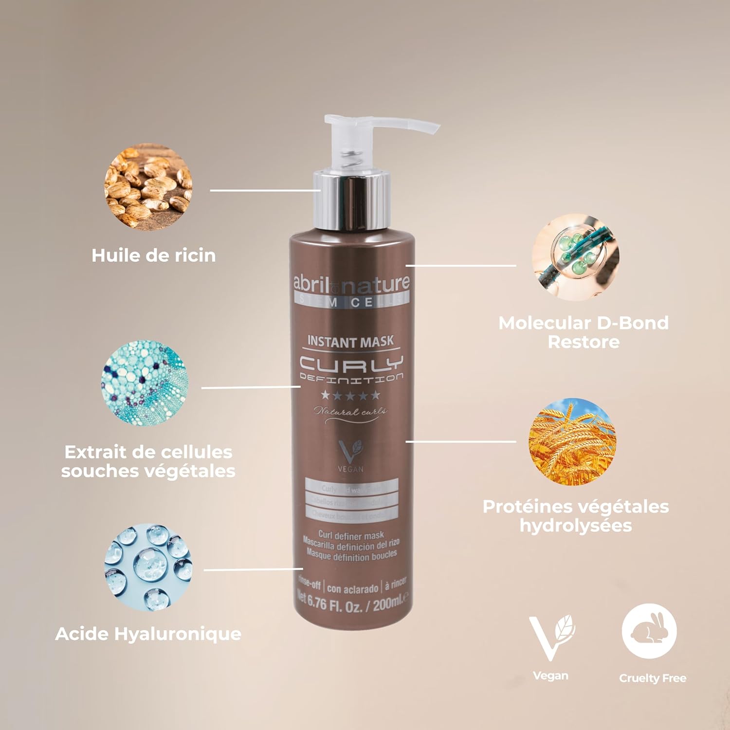 abril et nature - Curly Definition Pack - 550 ml - routine bouclée, protection chaleur