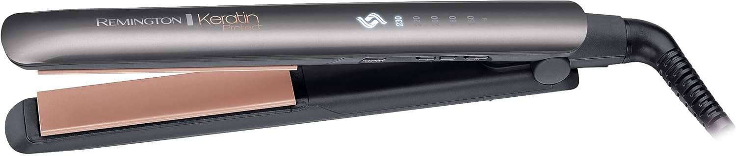 Remington - Lisseur Keratin Protect - céramique, capteur intelligent, écran LCD, soin kératine & huile d'amande - S8598