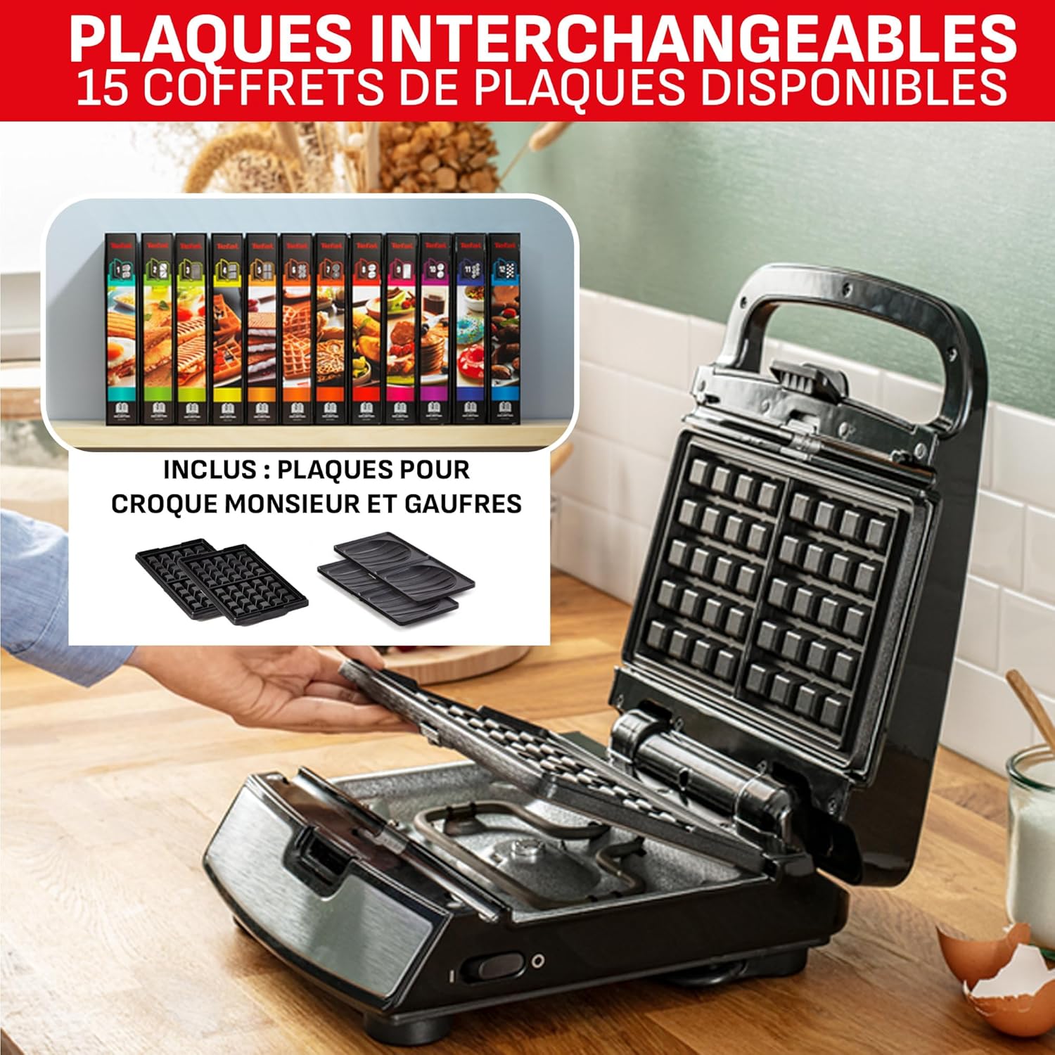 Tefal Snack Collection - 2 plaques, rangement/nettoyage facile, SW853D12