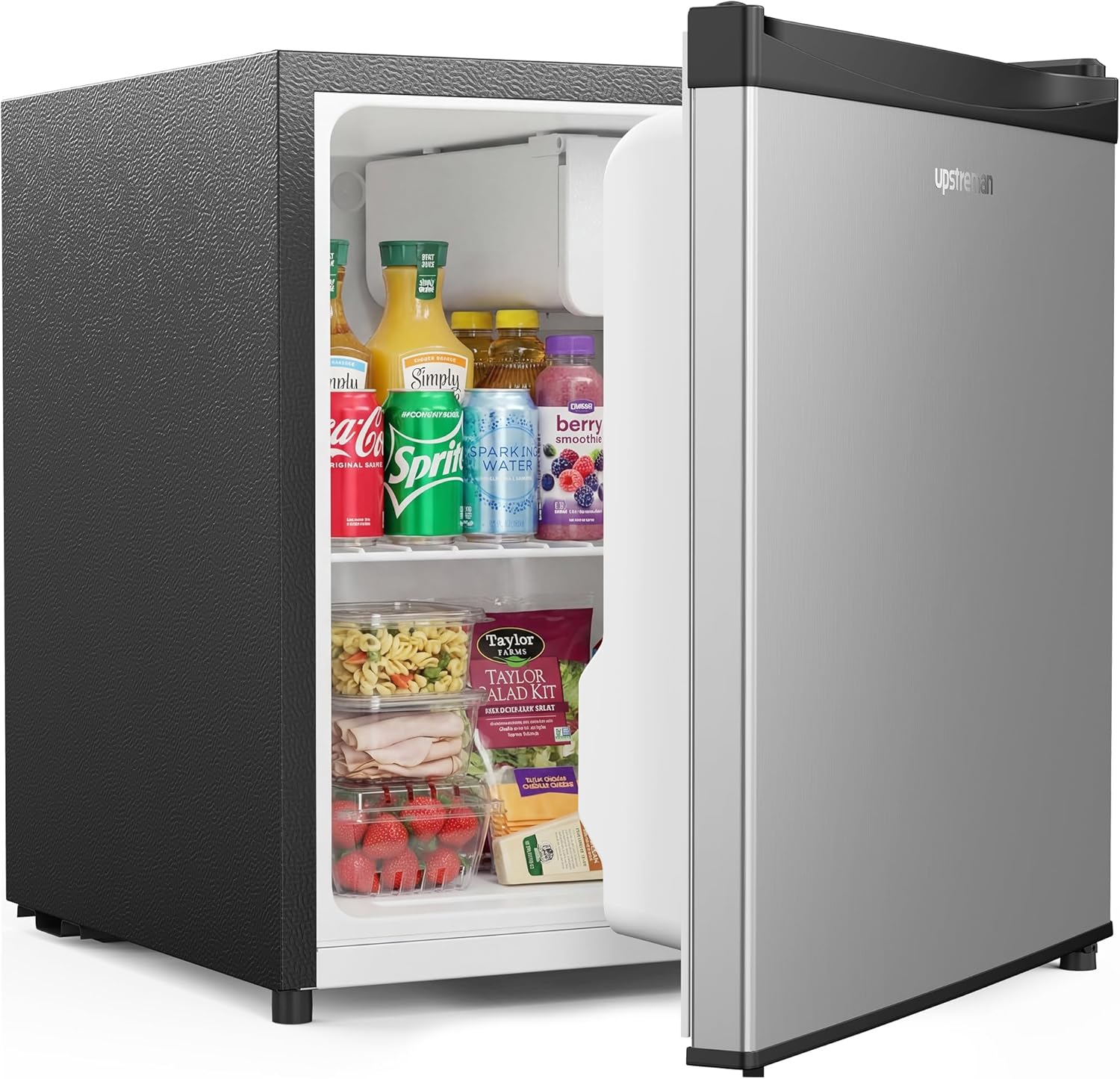Upstreman - FR17 - 46L mini frigo avec congélateur, silencieux, inox