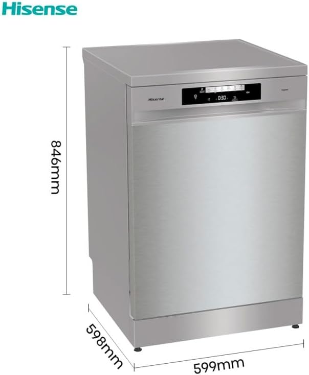 Hisense - Lave-vaisselle série HS642 - 60 cm, 14 couverts, porte automatique, HS642C60X