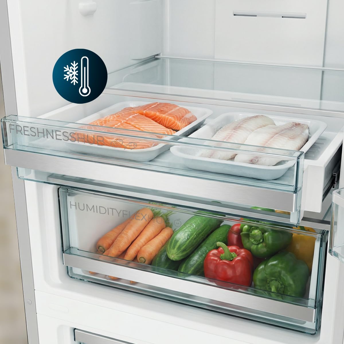 Cecotec - Bolero CoolMarket 356L, 200x59,5 cm, Multi Airflow, E, 356i Black Glass D