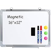 Tableau Blanc Magnétique 40 x 30cm avec 2 Marqueurs 3 Aimants, Tableau Blanc Effaçable à sec pour...