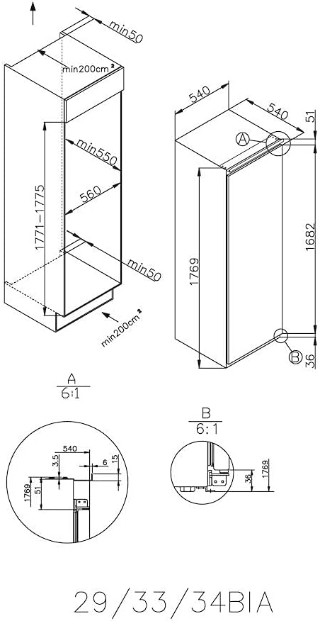 Candy – Réfrigérateur 1 porte 178 cm, 286L, freezer, silencieux, CM4S518EW