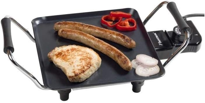Bestron - Plancha électrique - compact - anti-adhésif, réglage température, 2 personnes