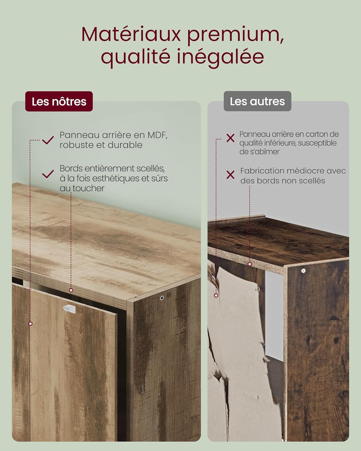 VASAGLE - étagère 6 niveaux - 24x60x160,7cm - rangement ouvert LBC166T50