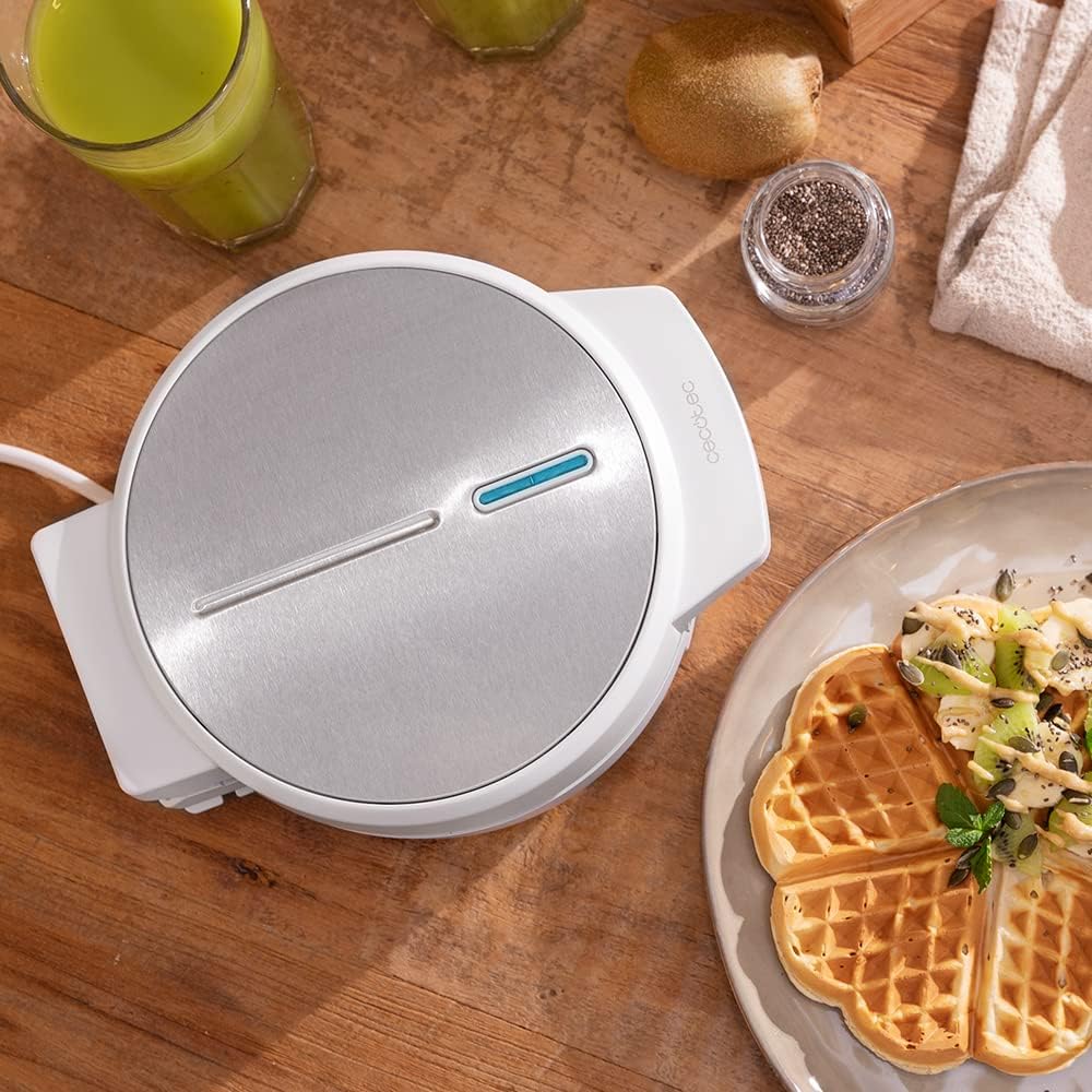 Cecotec - Fun Gofrestone Sweetie - 1000W - inox, grande gaufre, 5 cœurs