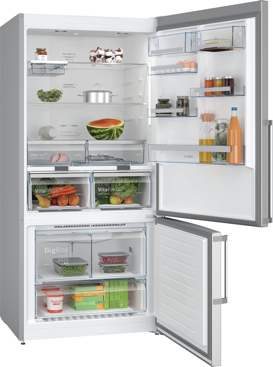 Bosch - Série 6 - 186x86 cm - inox, anti-trace, combiné - KGN86AIDR