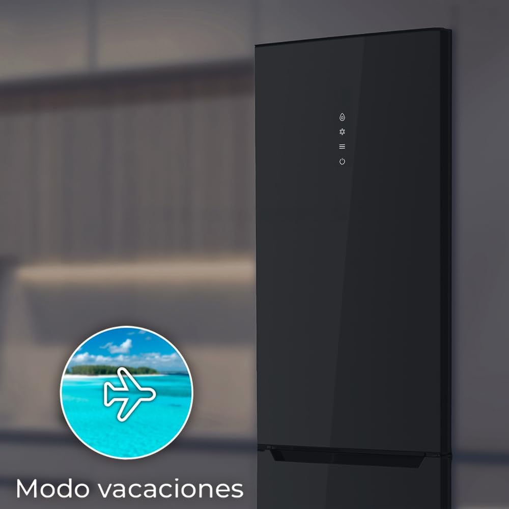 Cecotec - Bolero CoolMarket Combi - 356L, No-Frost, Multi Airflow, mode Vacances, classe E, tiroir humidité - 356 Black 