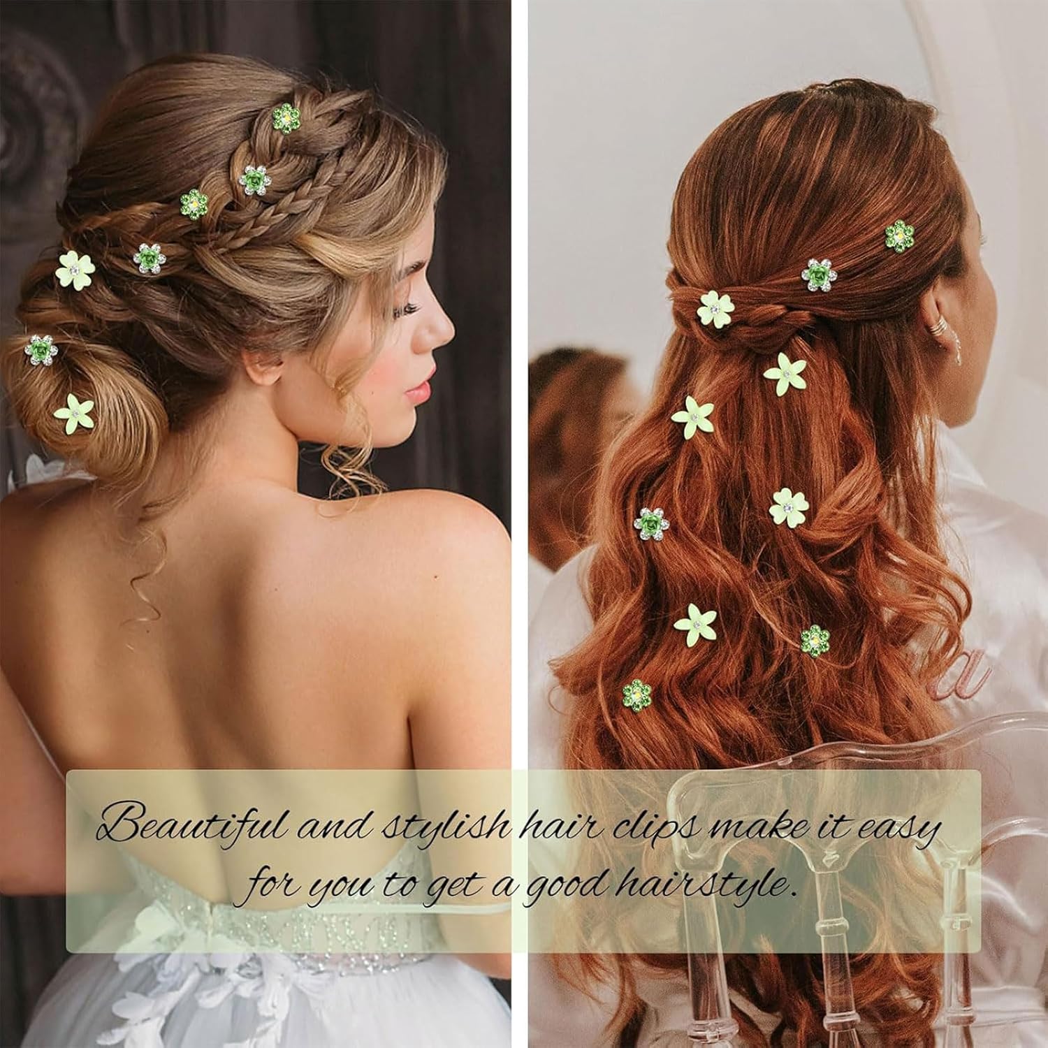 Pinces à cheveux - lot 20 pièces - métal strass fleurs, mini barrettes décoratives, mariage