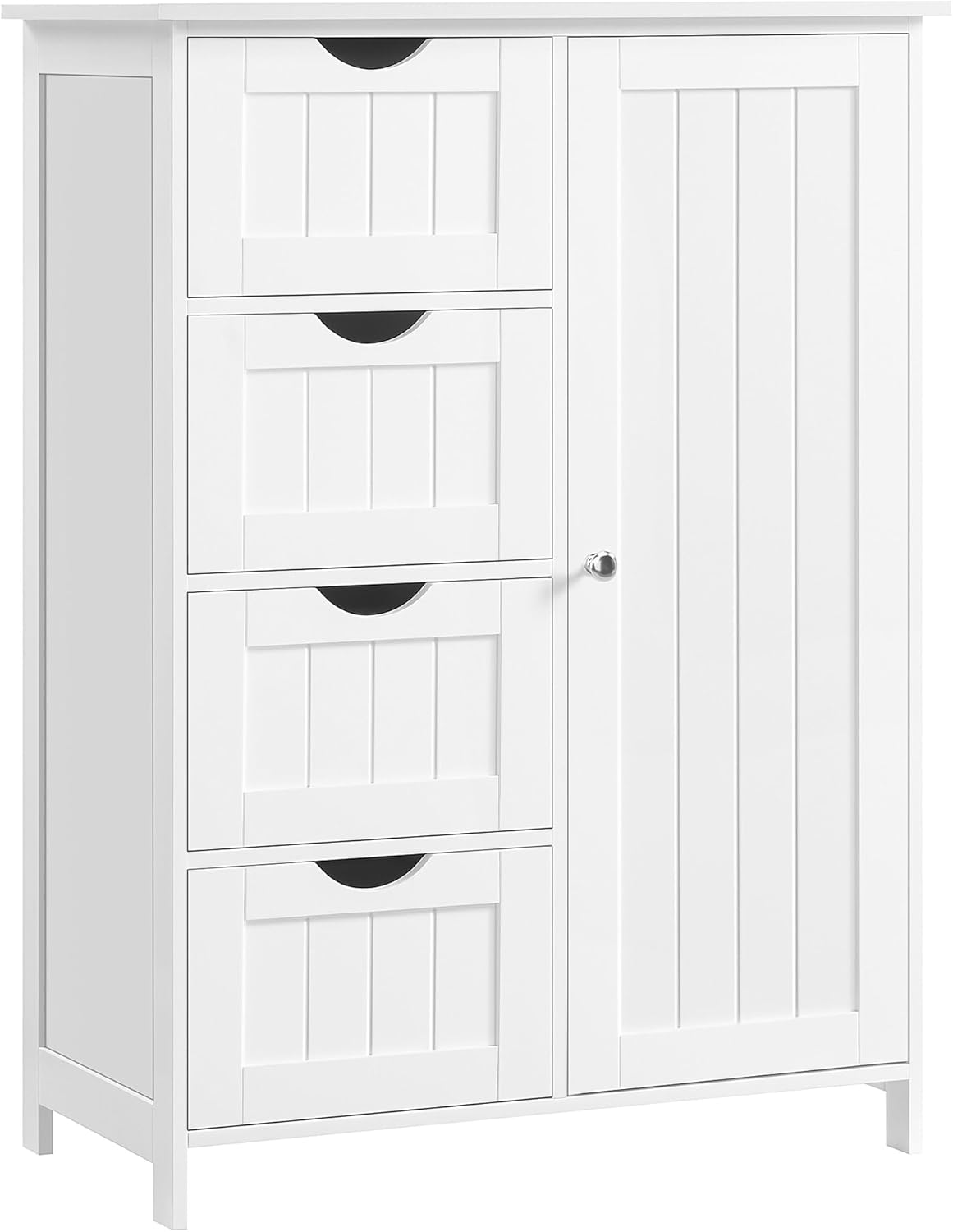 VASAGLE - meuble salle de bain rangement, 35x65x90cm, 4 tiroirs, étagère réglable LHC042W01