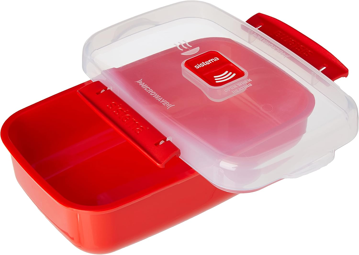 Sistema - Heat and Eat rectangulaire - 1,25L/525ml - micro-ondes, couvercle clipsé, valve vapeur - 82005
