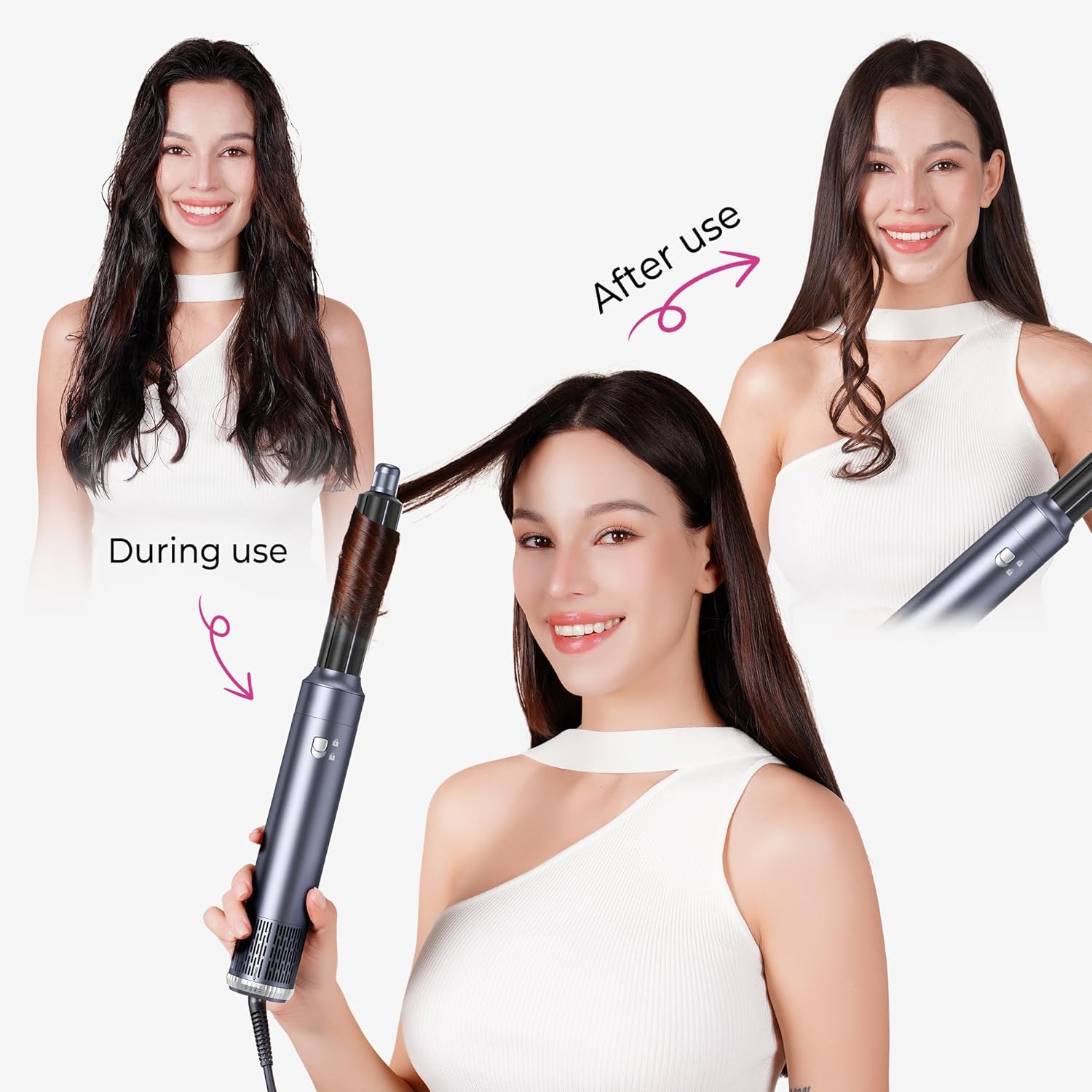 Air Styler Pro - Magic Hair Styler 6 en 1 - 1000W - Brosse soufflante, boucleur, brushing