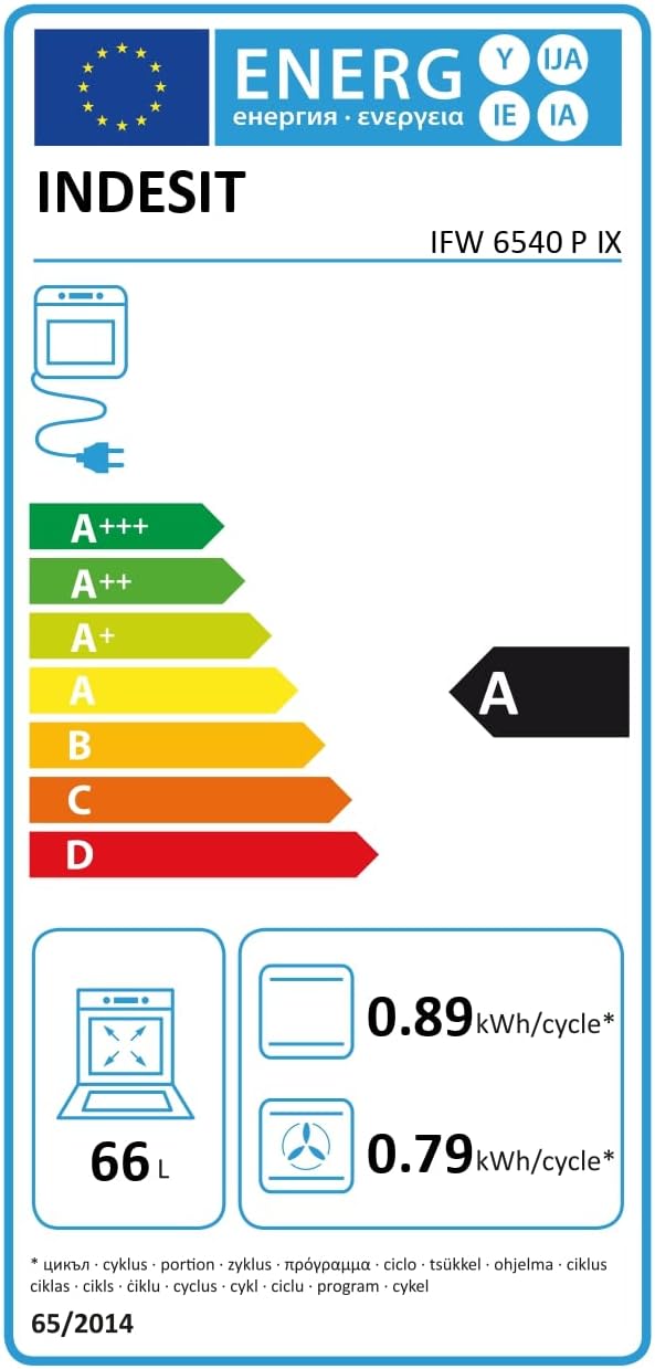 Indesit - four encastrable série IFW - 66L pyrolyse, 7 modes, IFW6540PIX