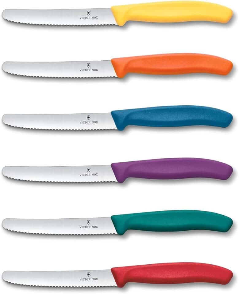 Victorinox - Swiss Classic - 11cm - Set 6 couteaux dentelés inox multicolores